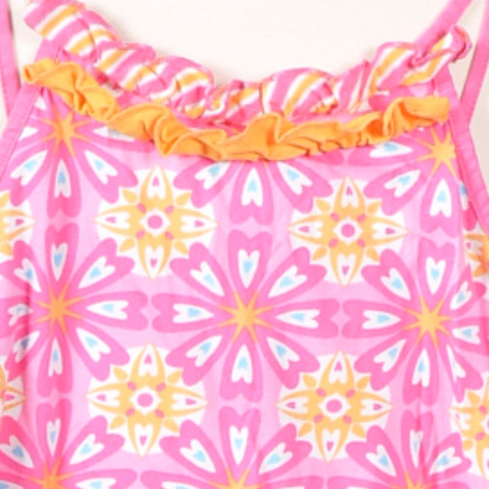 HANNA ANDERSSON GIRLS SZ 140 10 SUN DRESS SPAGHETTI STRAP PINK SUMMER BEACH - Picture 2 of 3